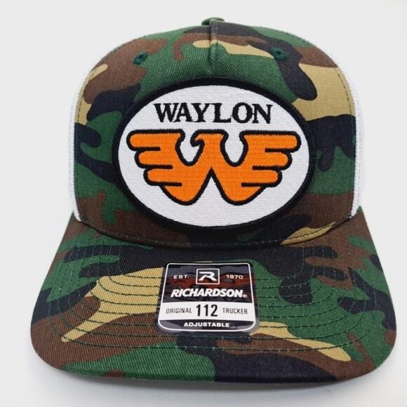 Retro Country Outlaw Waylon Patch Richardson 112 Curved Bill Mesh Hat 70s Cap